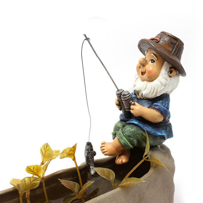 Funny Outdoor Garden Gnome Figurine for Whimsical Lawn Decor